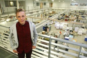 Alex on Work Experience at St Austell Printing Company