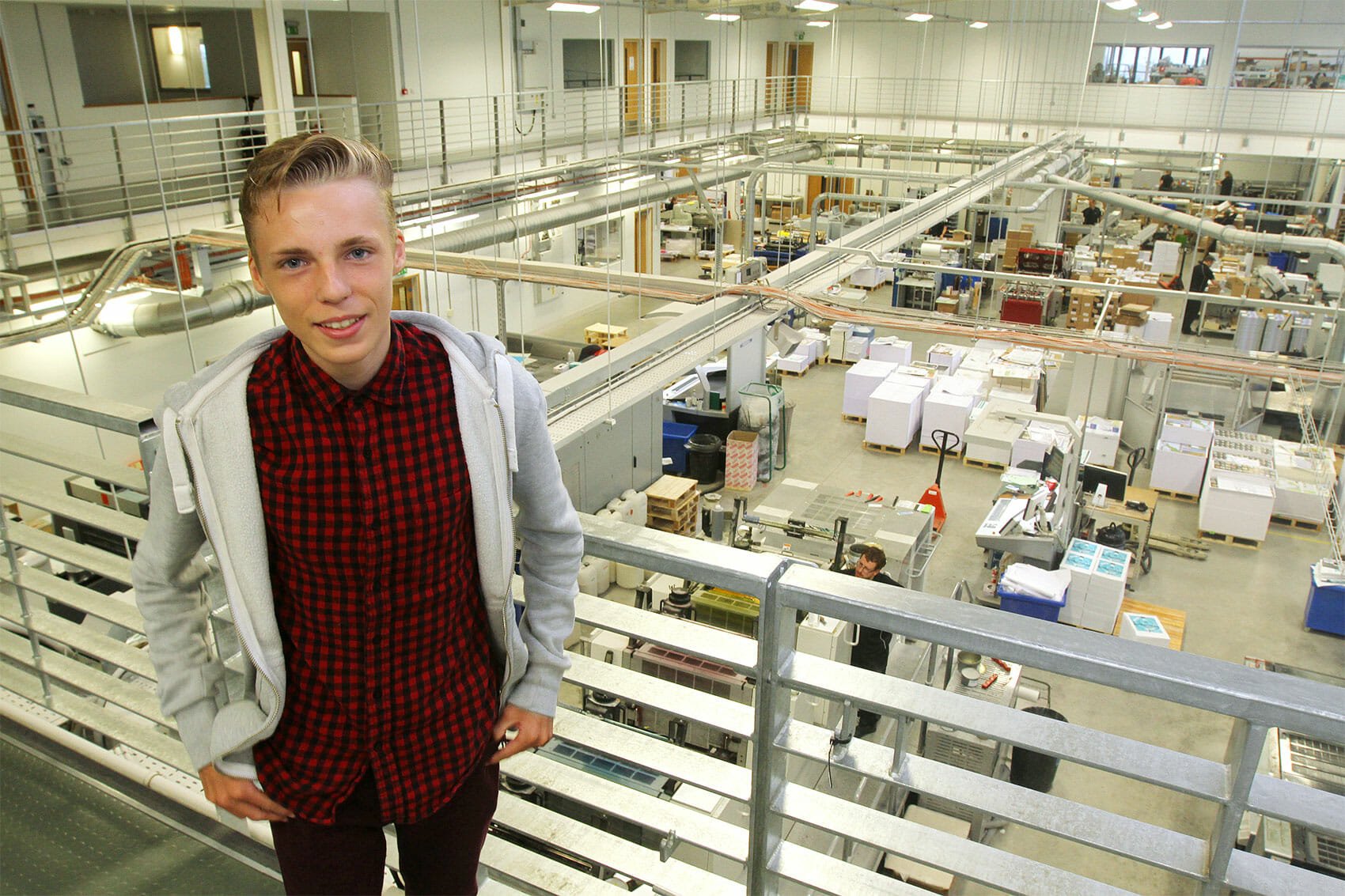 Alex on Work Experience at St Austell Printing Company